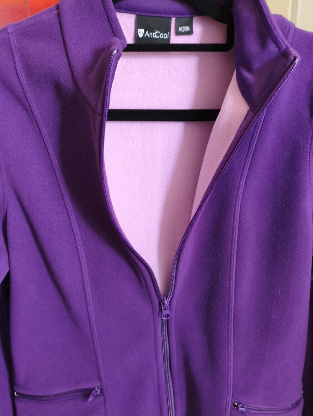 AntCool, size Medium, a purple full-zip athletic/fleece-style jacket